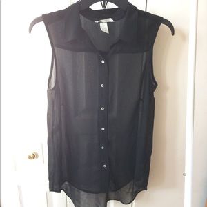 ✪ H&M Sheer Button Up Tank